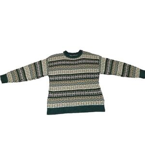 Vintage Cambridge classics sweater,size large,green striped 90s